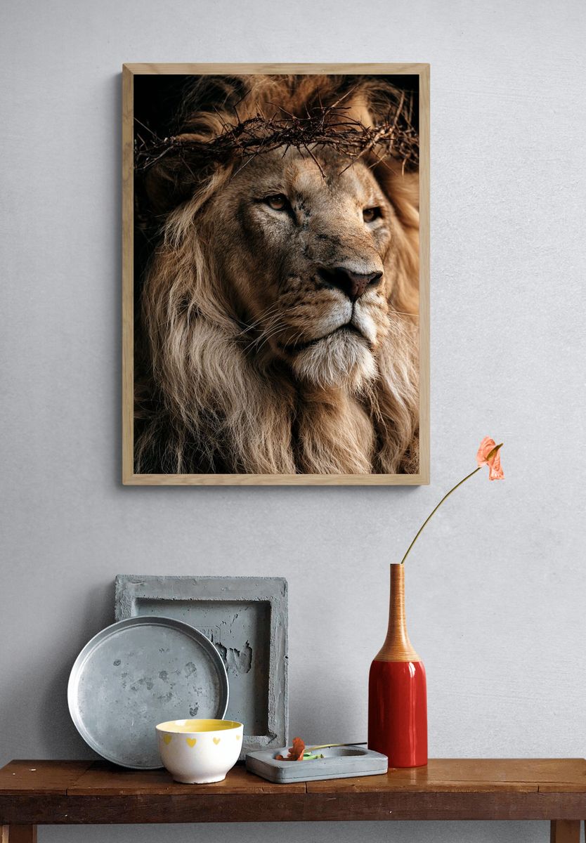 Majestic Lion Portrait Print. — room view 3