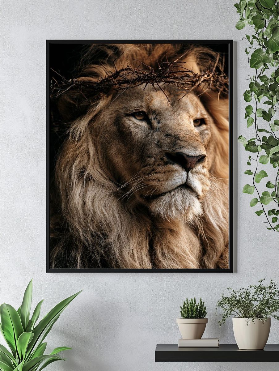 Majestic Lion Portrait Print. — room view 4