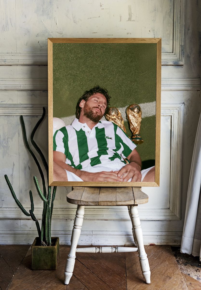Lionel Messi Trophy Rest Poster. — room view 1