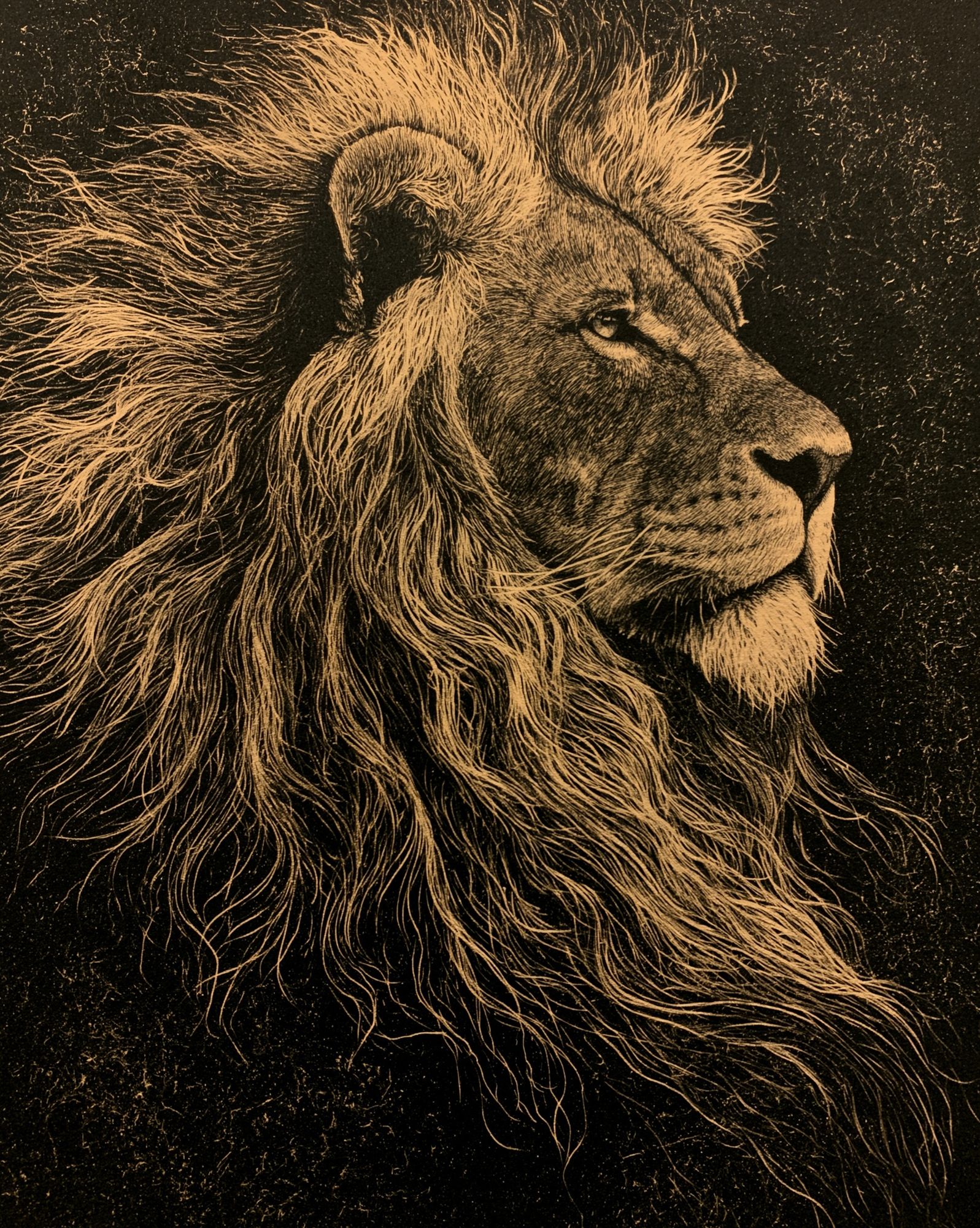 Majestic Lion Portrait Print. poster detail