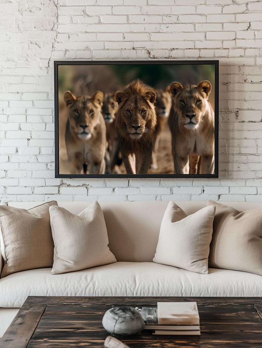 Lion Pride Wildlife Photography Poster. — room view 1