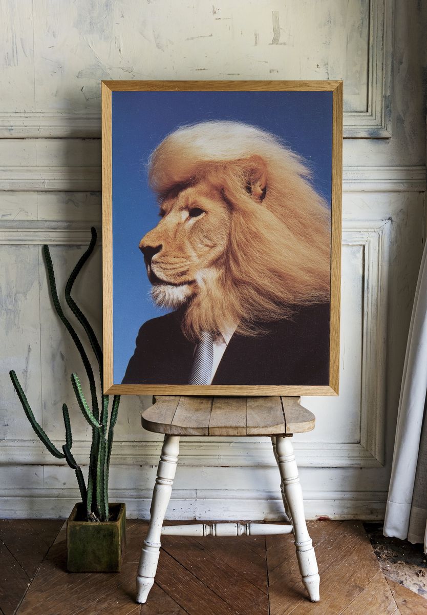 Lion in Suit — Surrealism Print room preview