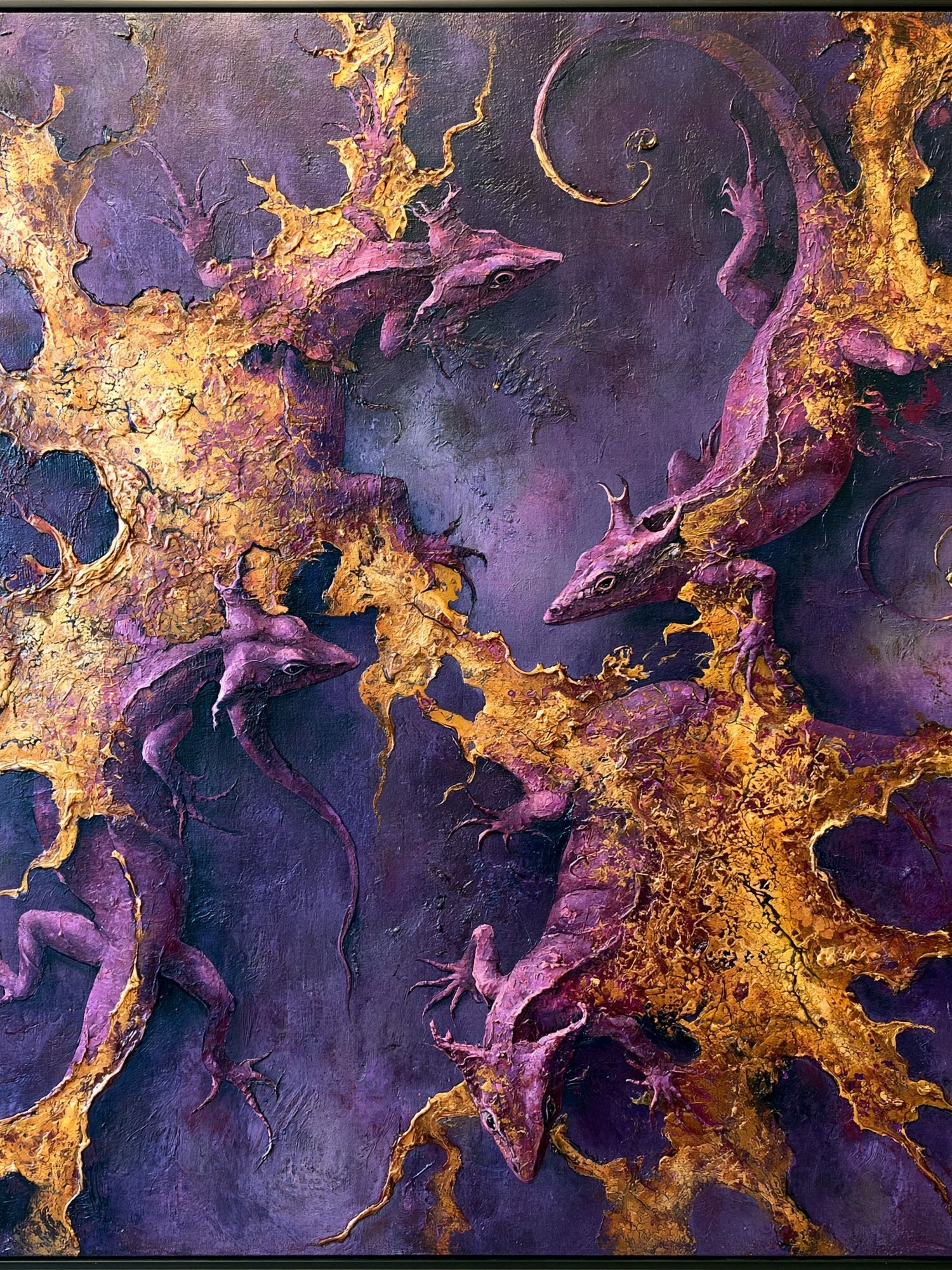 Purple Lizards Abstract Print. poster detail
