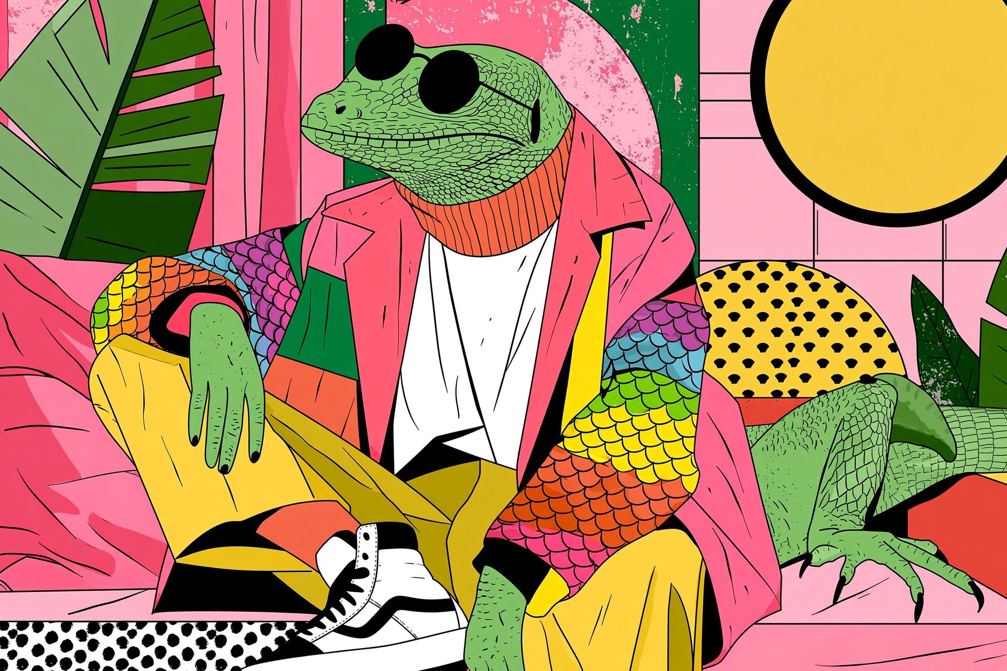 Cool Lizard Pop Art Poster. poster — illustration art