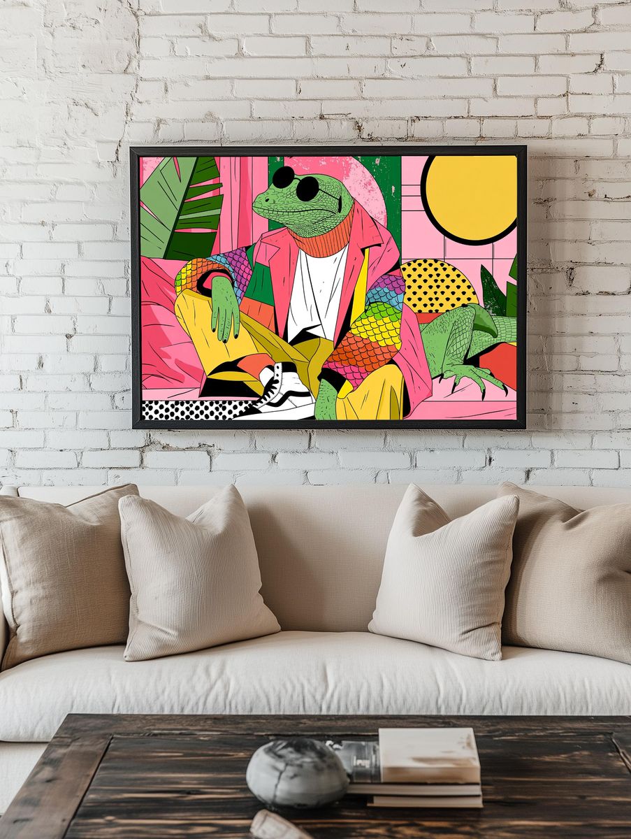 Cool Lizard Pop Art Poster. room preview