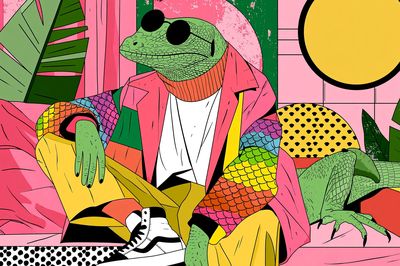 Cool Lizard Pop Art Poster. poster print