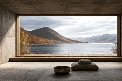 Lake View Minimalist Photography Poster. poster