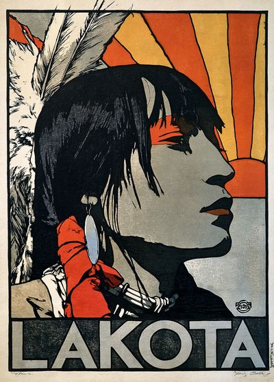 Lakota Portrait Vintage Poster.