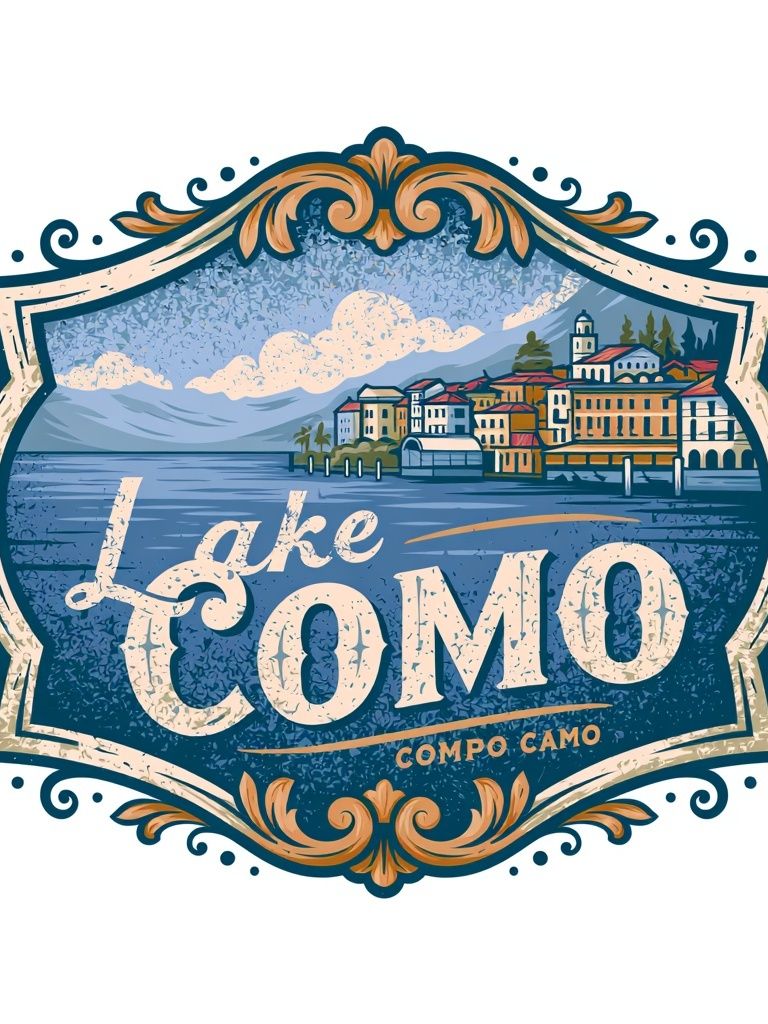 Lake Como Vintage Travel Poster. poster — maps-travel art