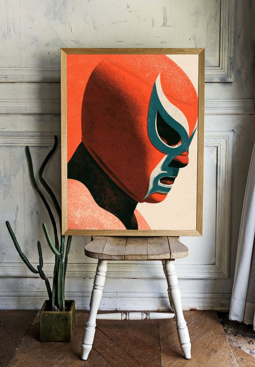 Lucha Mask Portrait Print. — room view 1