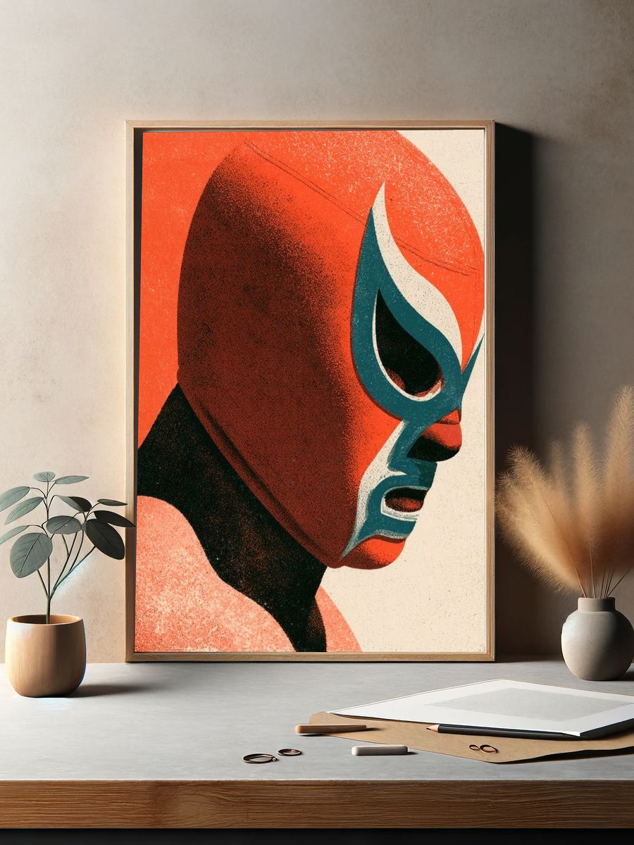 Lucha Mask Portrait Print. — room view 2