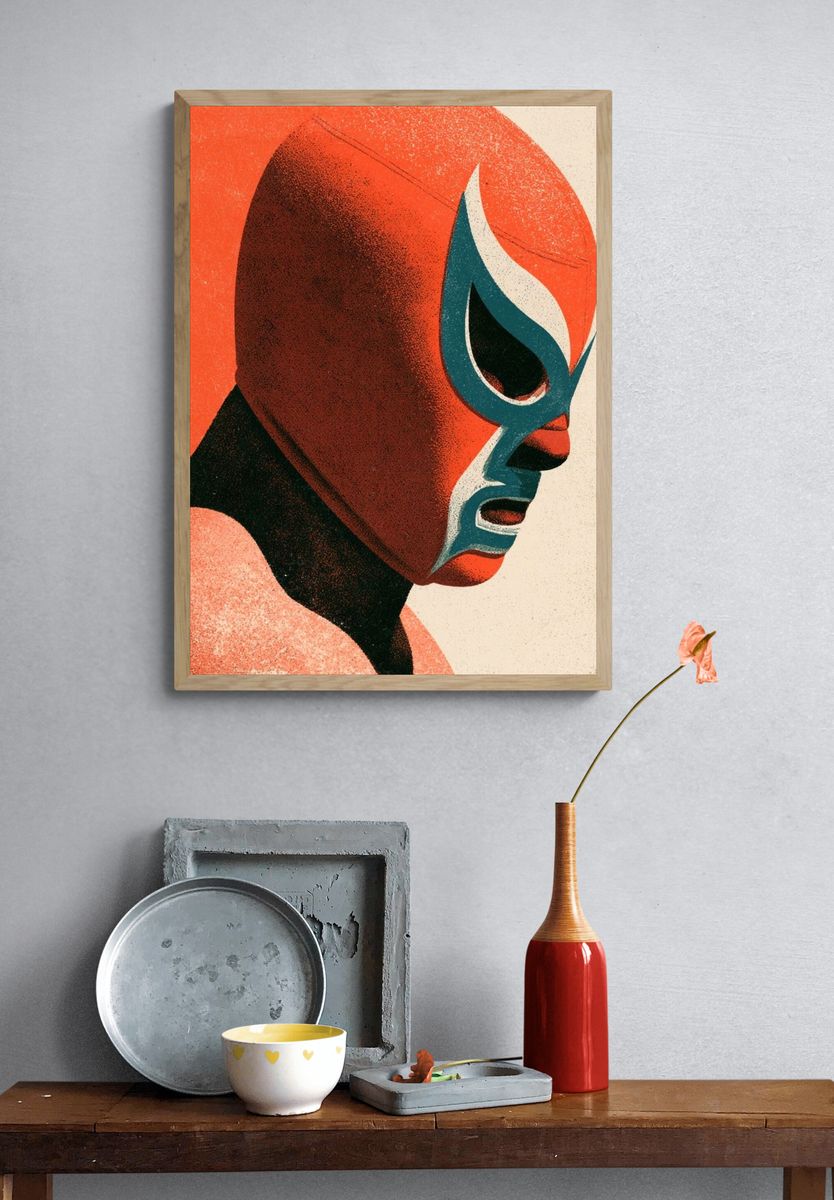 Lucha Mask Portrait Print. — room view 3