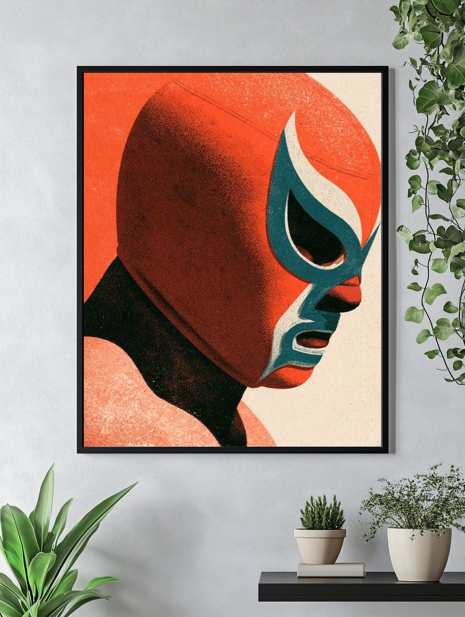 Lucha Mask Portrait Print. — room view 4