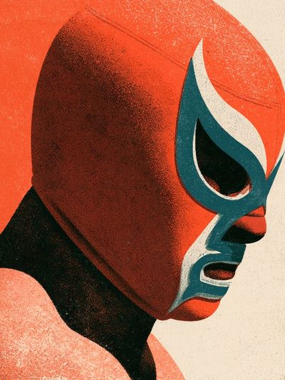 Lucha Mask Portrait Print. poster