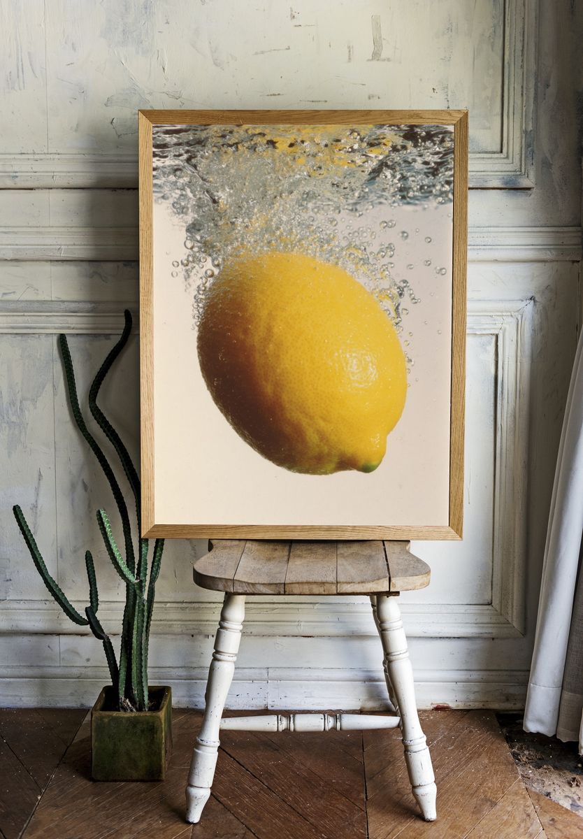 Lemon Splash Photography Poster. — room view 1