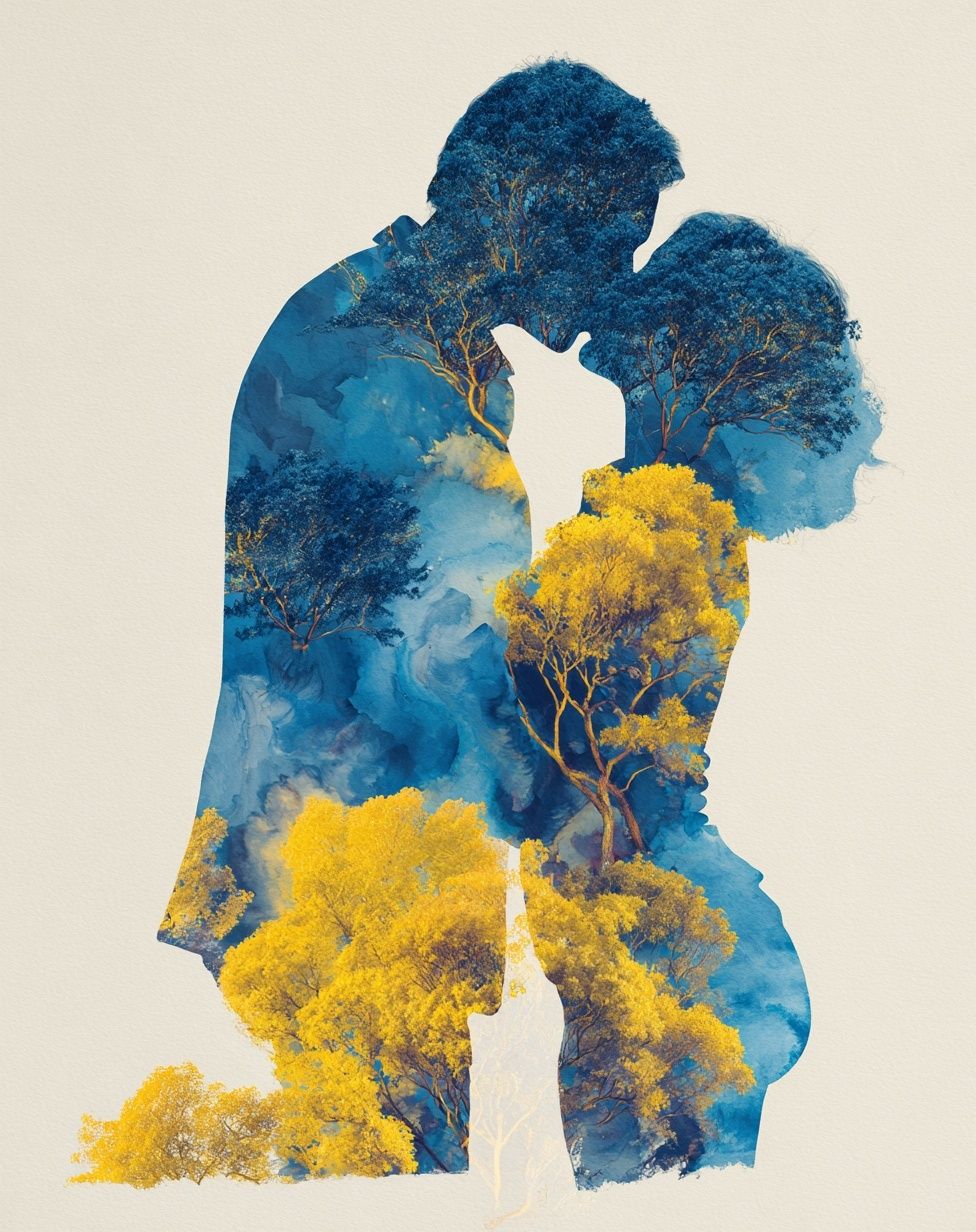 Lovers in Nature — Illustration Print. poster — illustration art