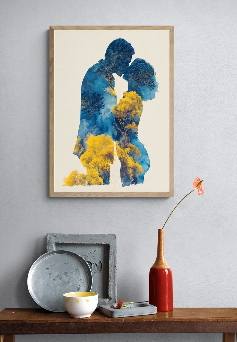 Lovers in Nature — Illustration Print. — room view 3