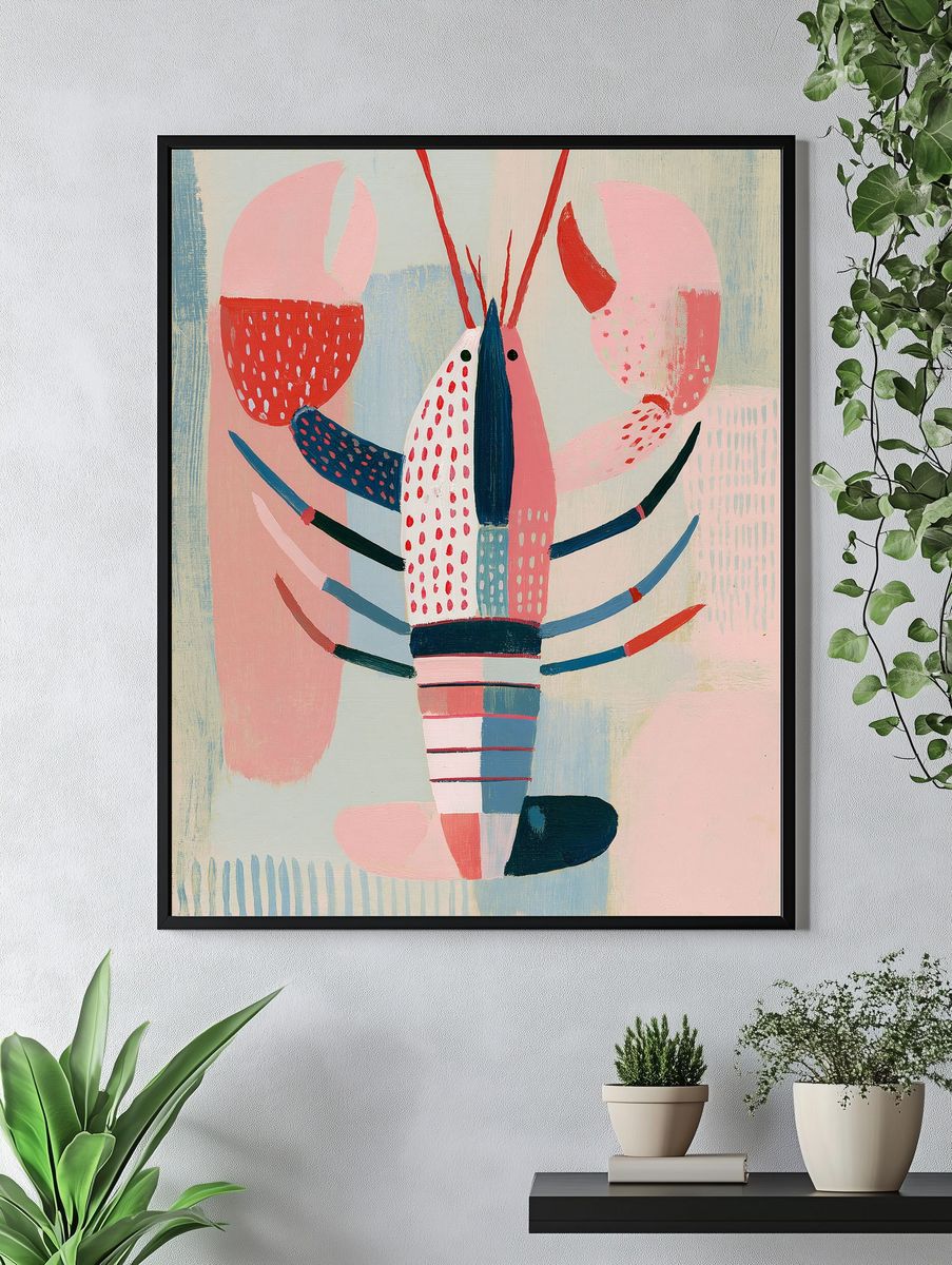 Abstract Lobster Illustration Poster. — room view 4
