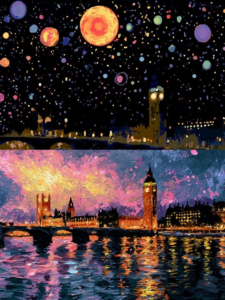 London Night Skyline — Fine-Art Print. poster — fine-art art
