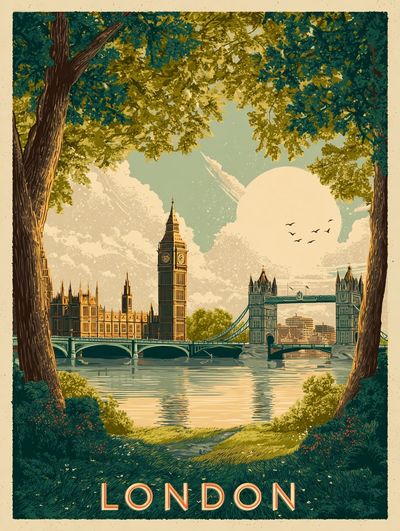 London — Vintage Print. poster print