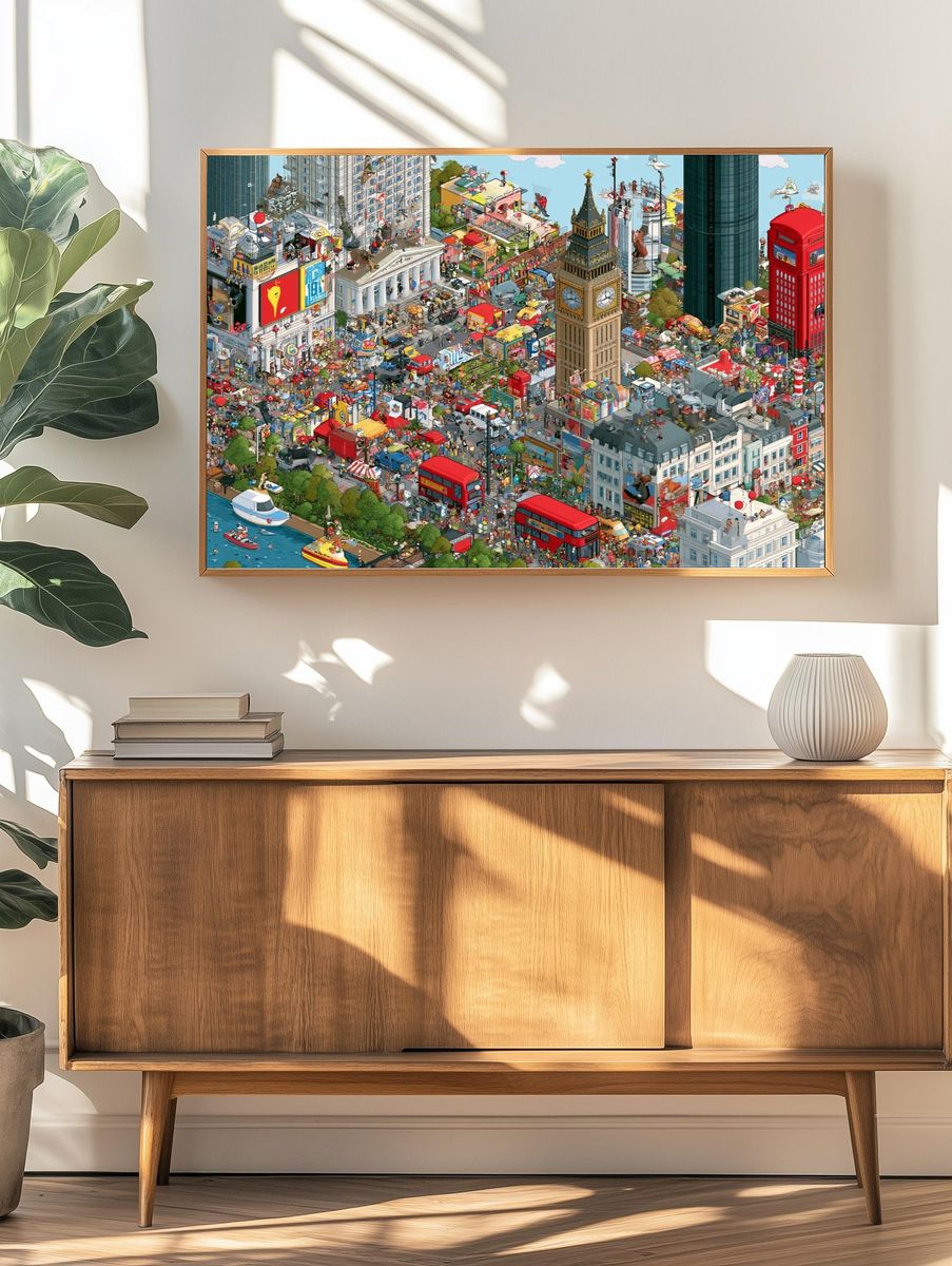 London City Collage Illustration Poster. — room view 3