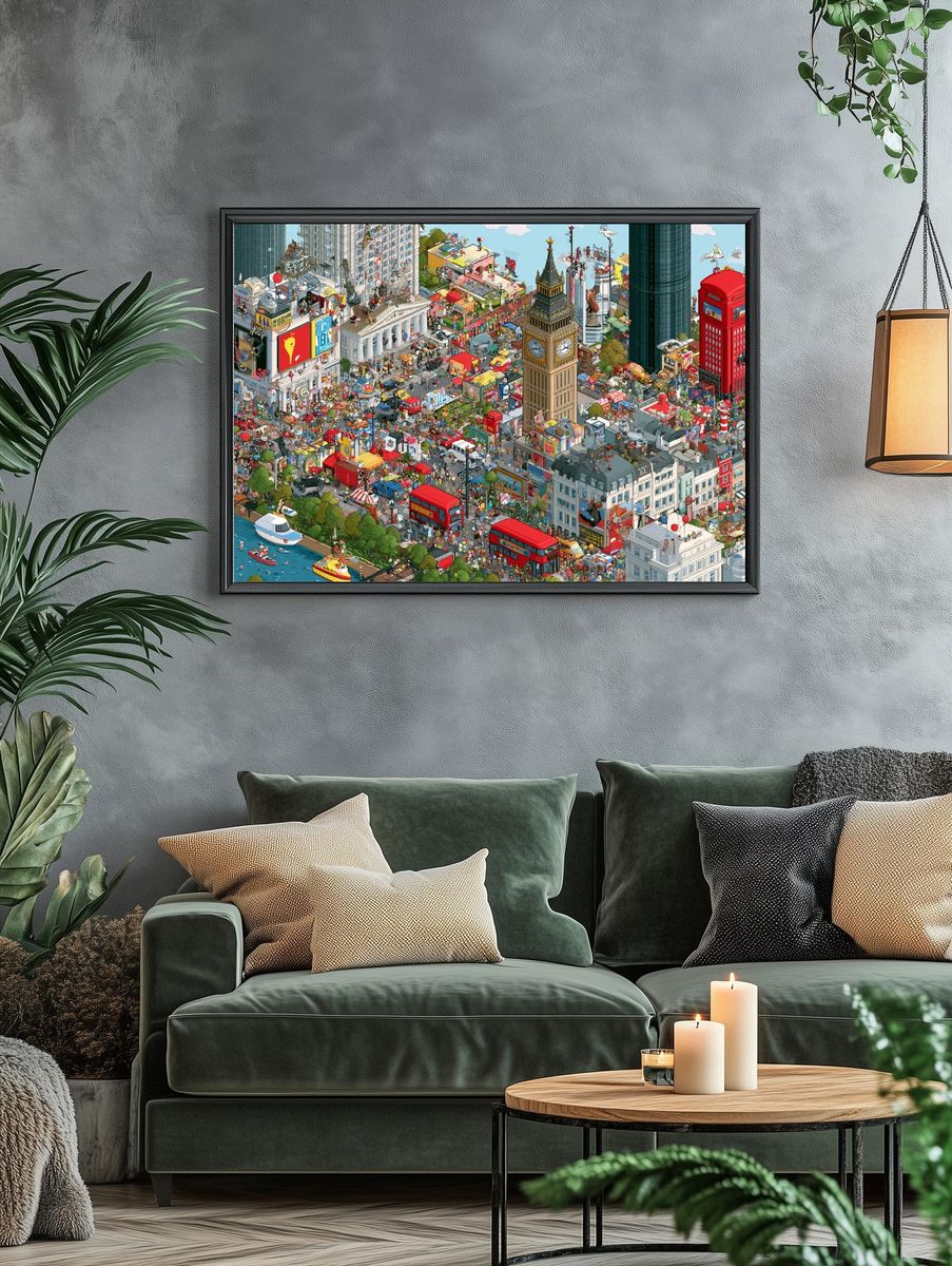 London City Collage Illustration Poster. — room view 4