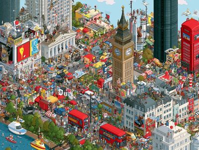 London City Collage Illustration Poster. poster