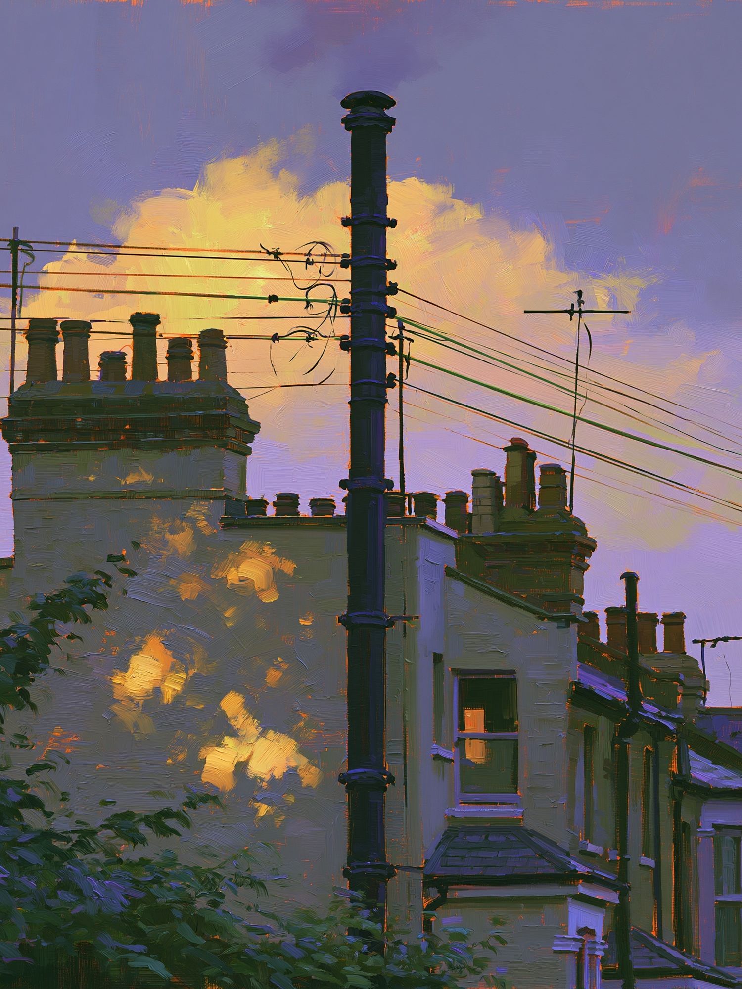 London Rooftops at Sunset Print. poster — fine-art art