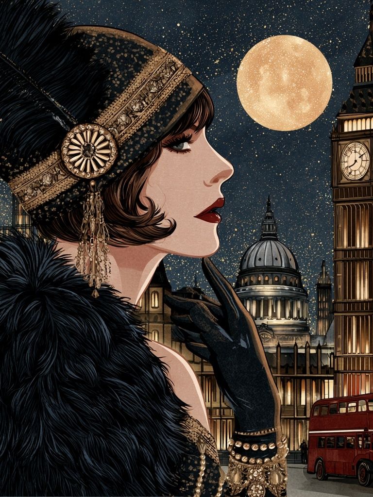 London Art Deco Woman Poster. poster — fine-art art