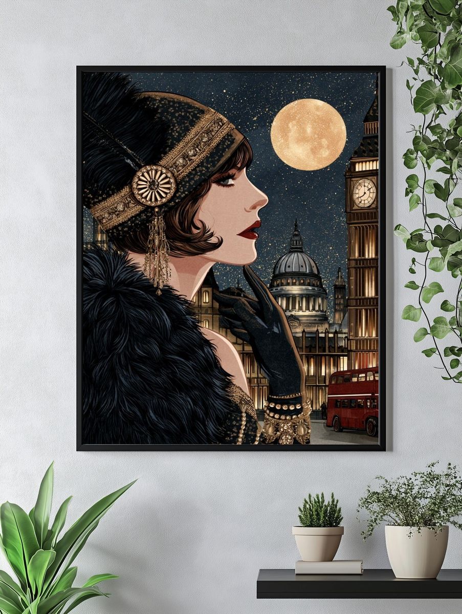 London Art Deco Woman Poster. — room view 4