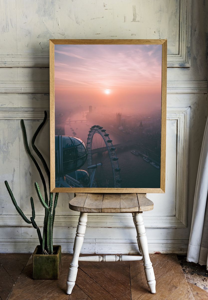 London Eye Sunrise Poster. room preview