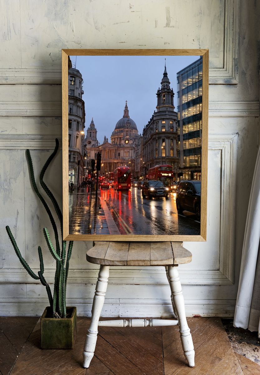 St Paul’s Cathedral at Dusk Poster. — room view 1