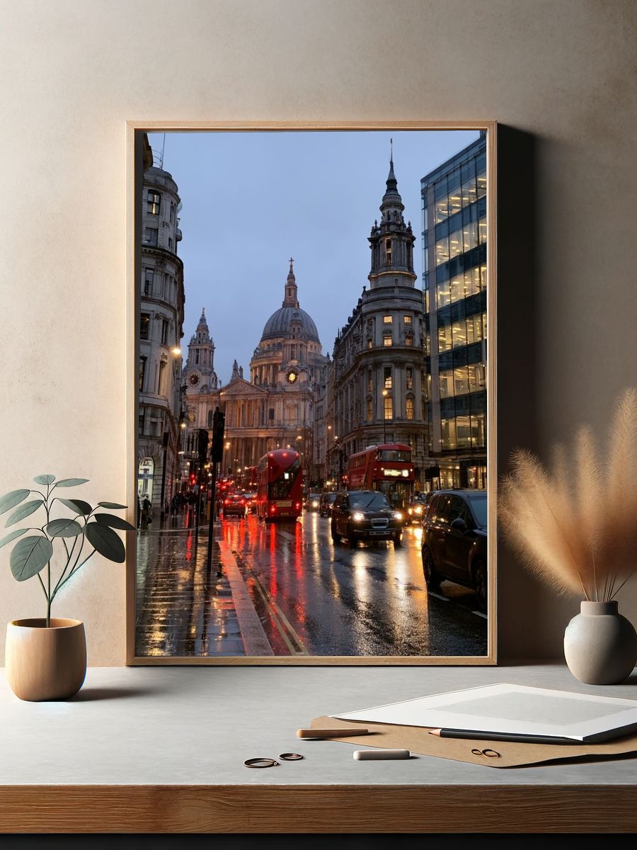 St Paul’s Cathedral at Dusk Poster. — room view 2