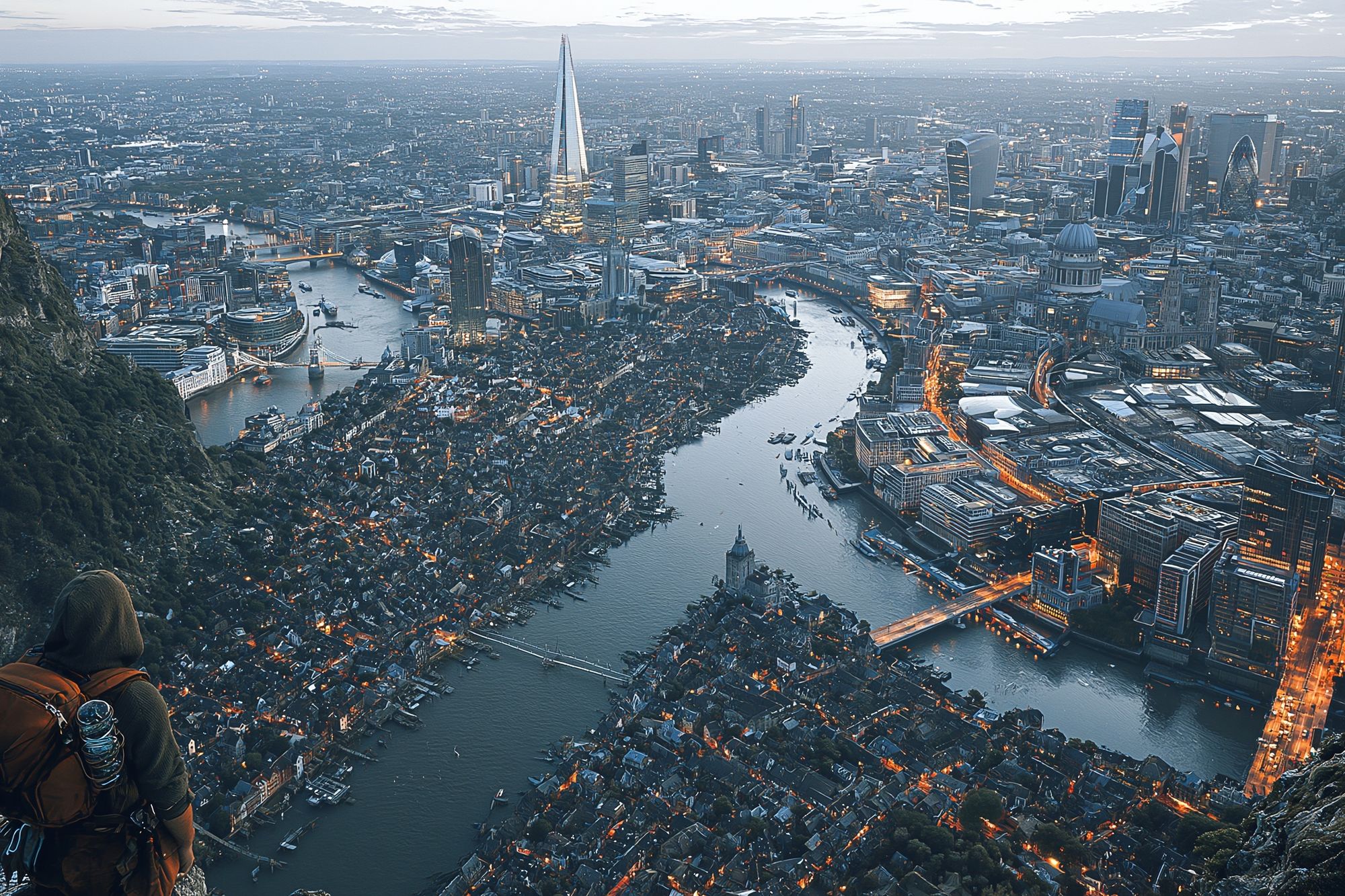 London Skyline Adventure Print. poster — maps-travel art