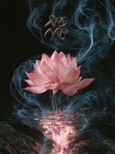 Lotus Smoke Surrealism Print.
