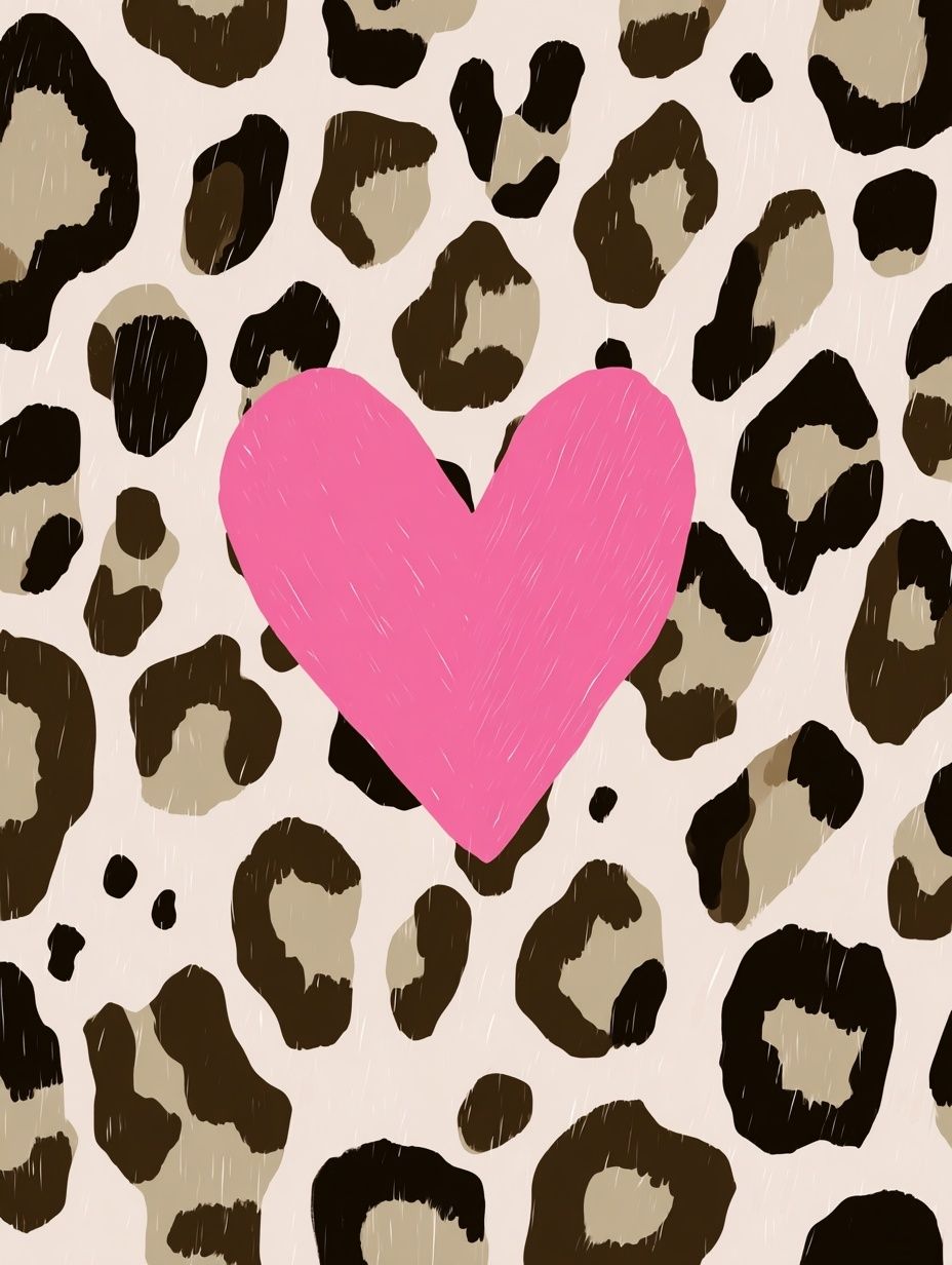 Leopard Print Heart Poster. poster — illustration art