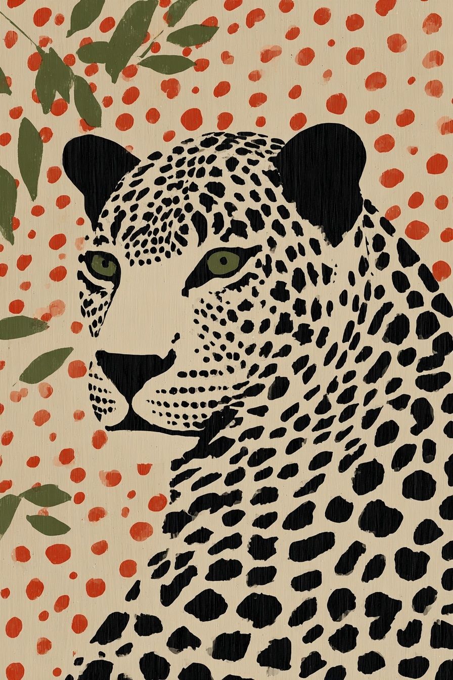 Leopard Portrait — Illustration Print. poster detail