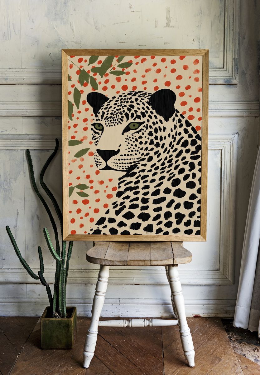 Leopard Portrait — Illustration Print room preview