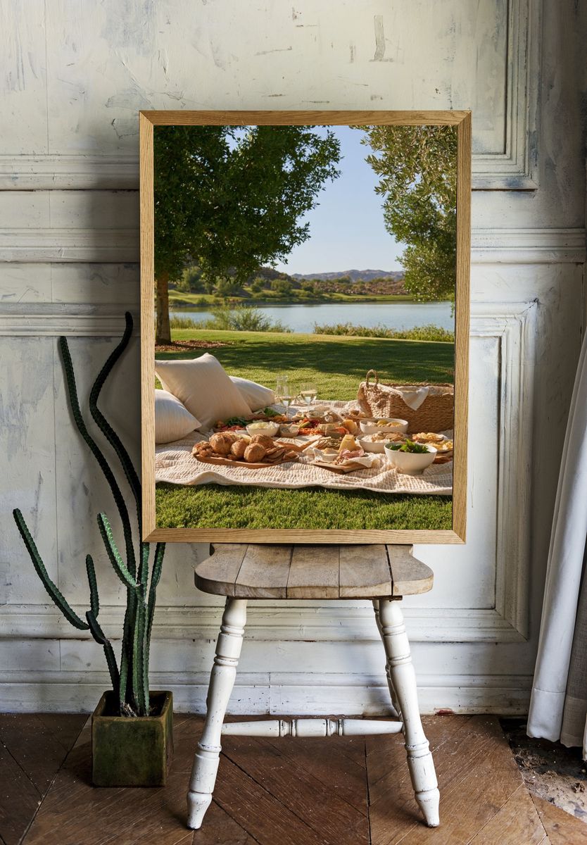 Lakeside Picnic Photography Poster. room preview