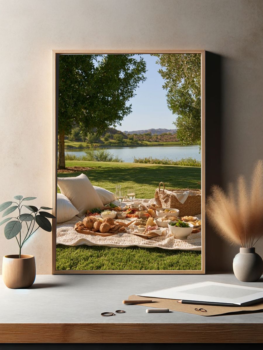 Lakeside Picnic Photography Poster. — room view 2