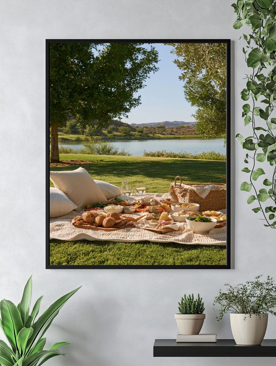 Lakeside Picnic Photography Poster. — room view 4