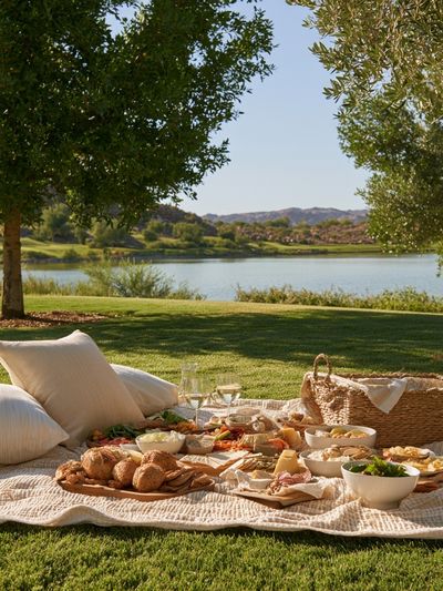 Lakeside Picnic Photography Poster.