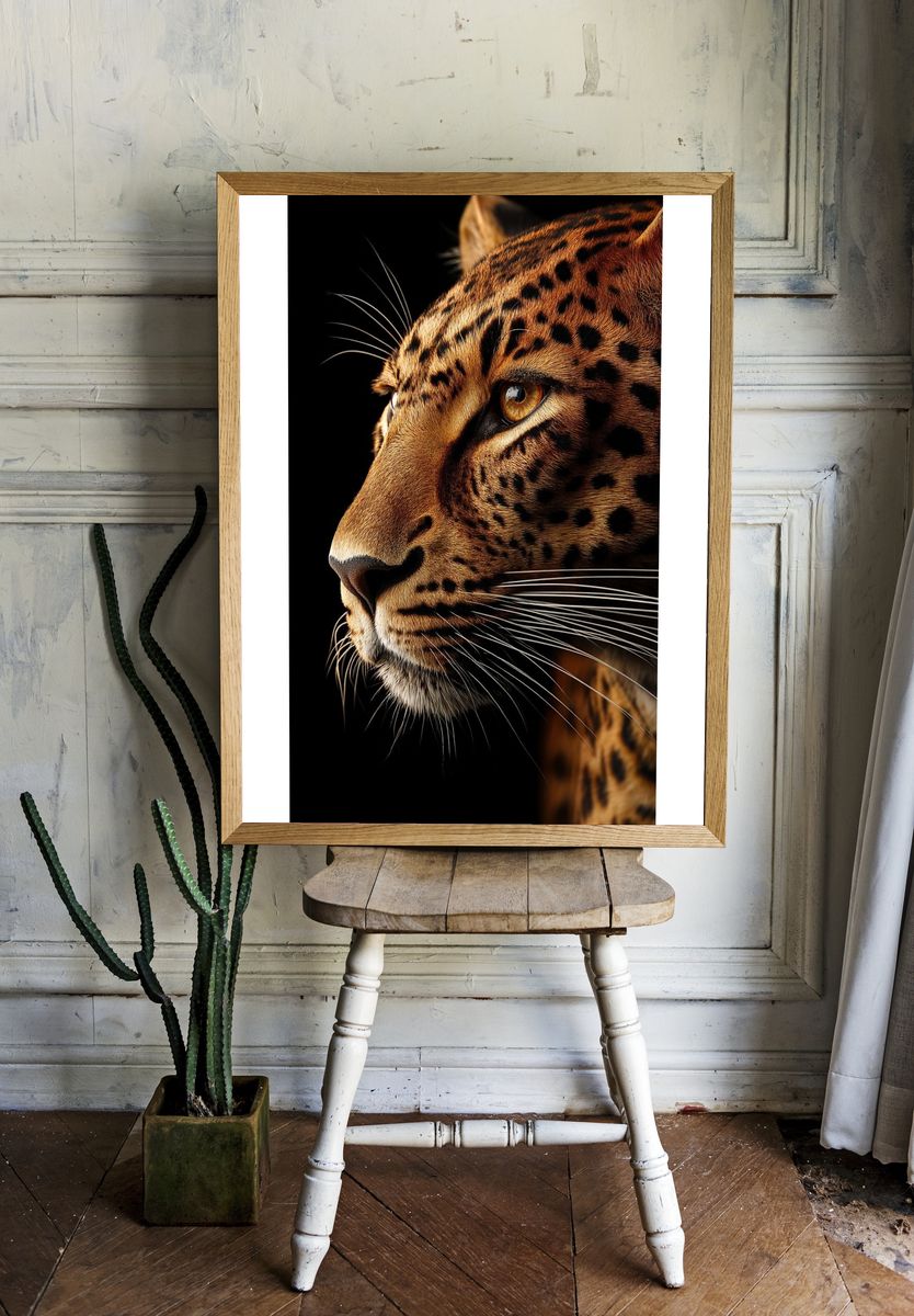 Leopard Portrait Photography Poster. — room view 1