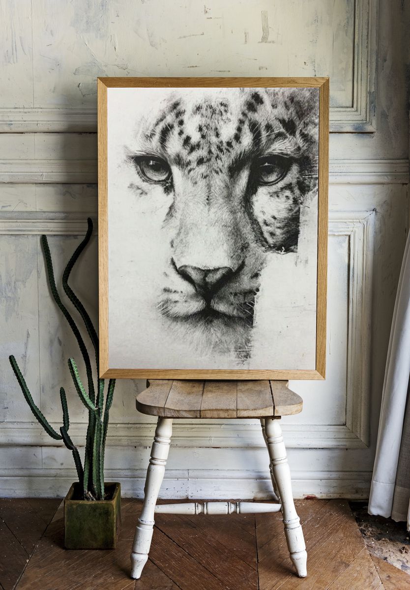 Leopard Portrait — Fine Art Print. — room view 1