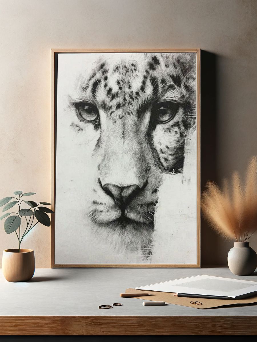 Leopard Portrait — Fine Art Print. — room view 2