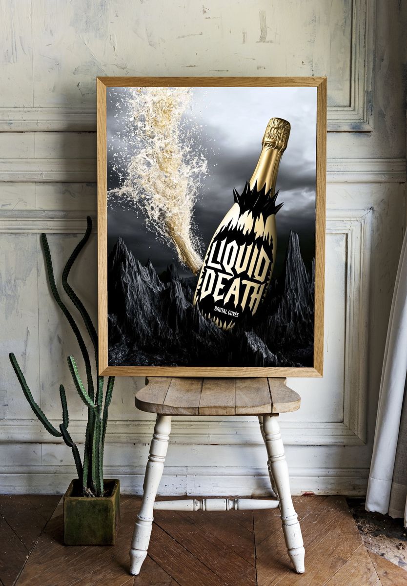 Liquid Death Brutal Cuvée Poster. — room view 1