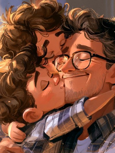 Tender Couple Embrace Illustration Poster. poster