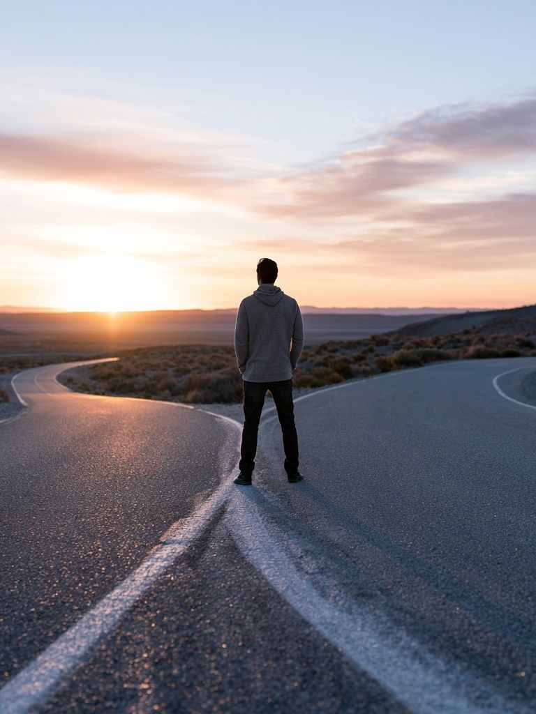 Lonely Road at Sunset Photography Poster. poster detail