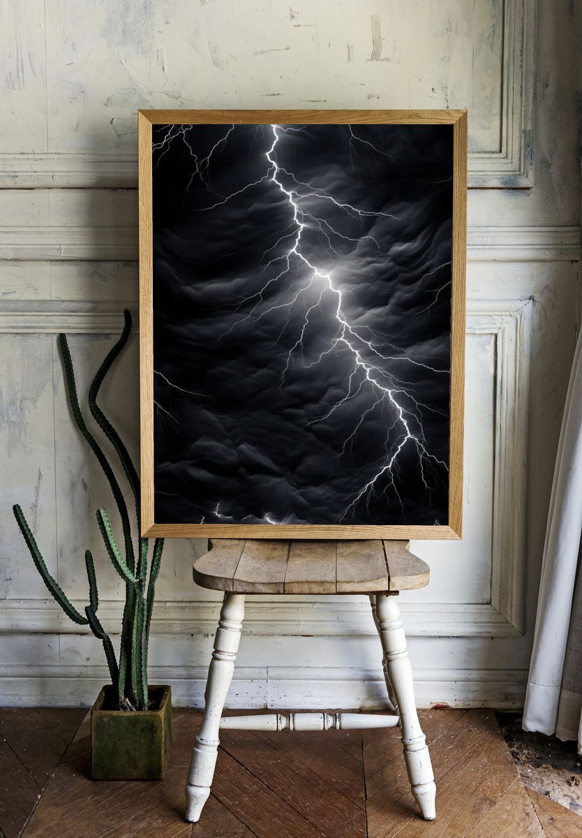 Lightning Strike — Photography Print. — room view 1
