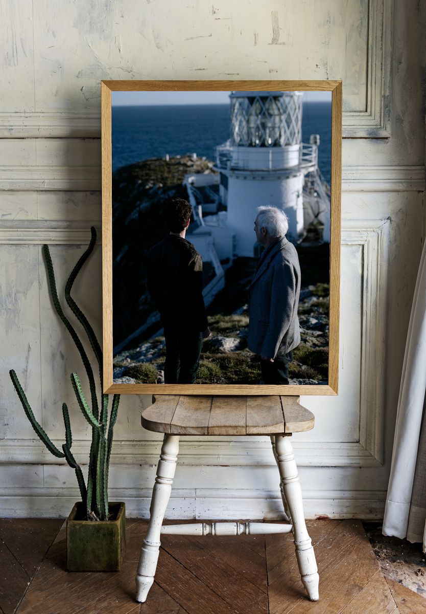 Lighthouse Cliffside Photography Poster. — room view 1
